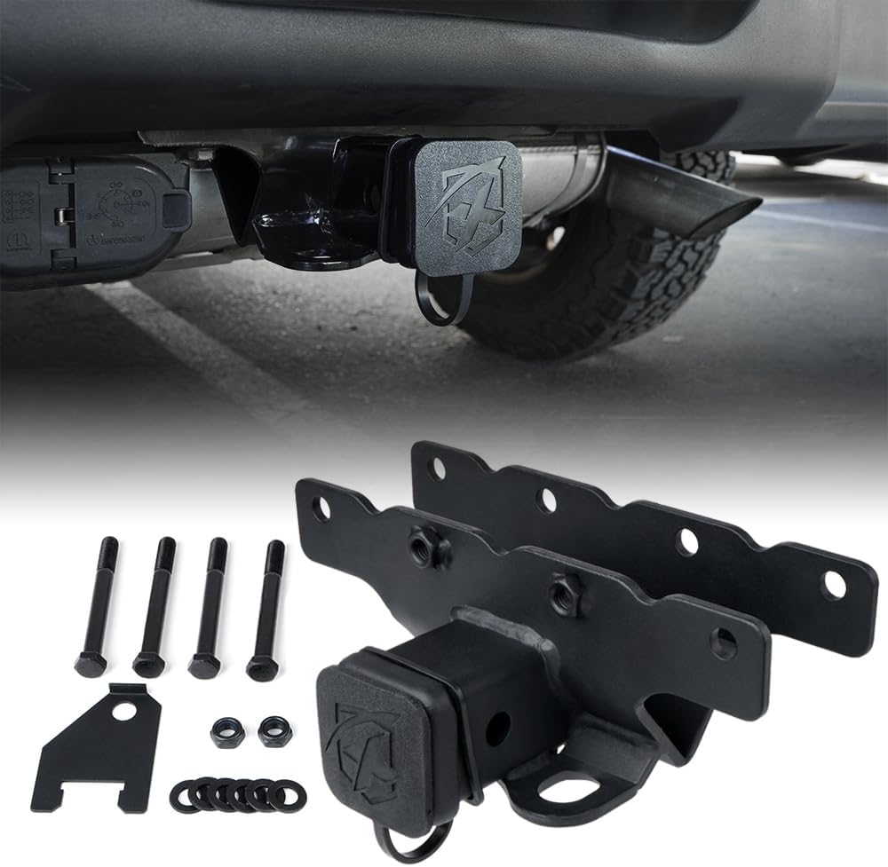 Xprite Tow Hitch Compatible with 2018-2025 Jeep Wrangler JL JLU 2 Door & 4 Door, 2" Inch Trailer Hitch Receiver with Cover