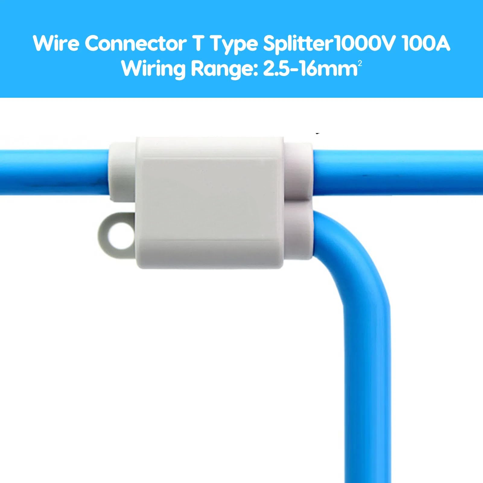 6 Pezzi Tipo T Connettore Splitter Cavo Ad Alta Potenza Spina a 3 Vie Scatola di Giunzione Linea 1000 V 100 A ZK‑1216