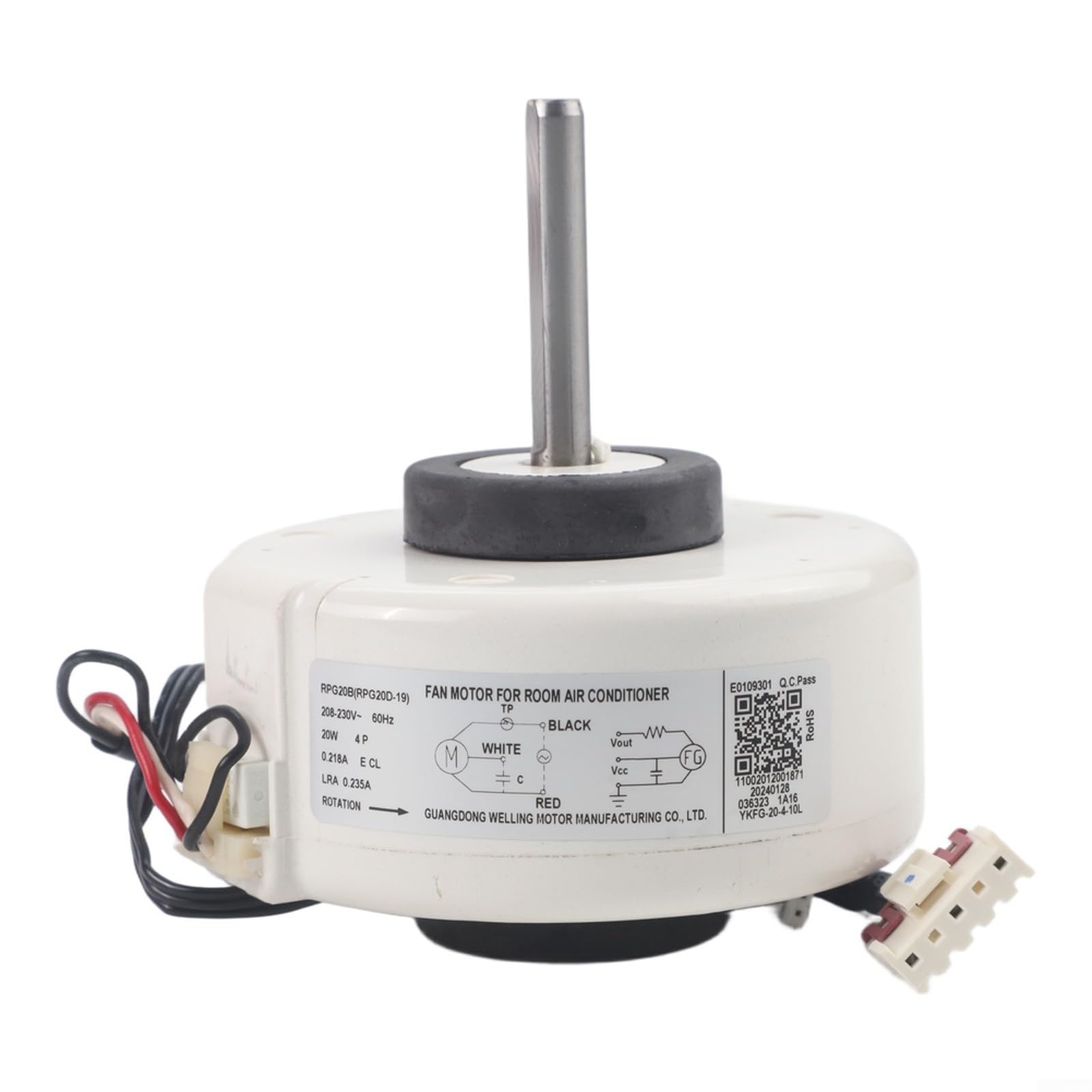 Bürstenloser DC Lüftermotor RPG20B für Midea YFGF-20-4-10L - 30W Klimaanlage Ersatzteil mit Doppelkugellager & PTC-Schutz