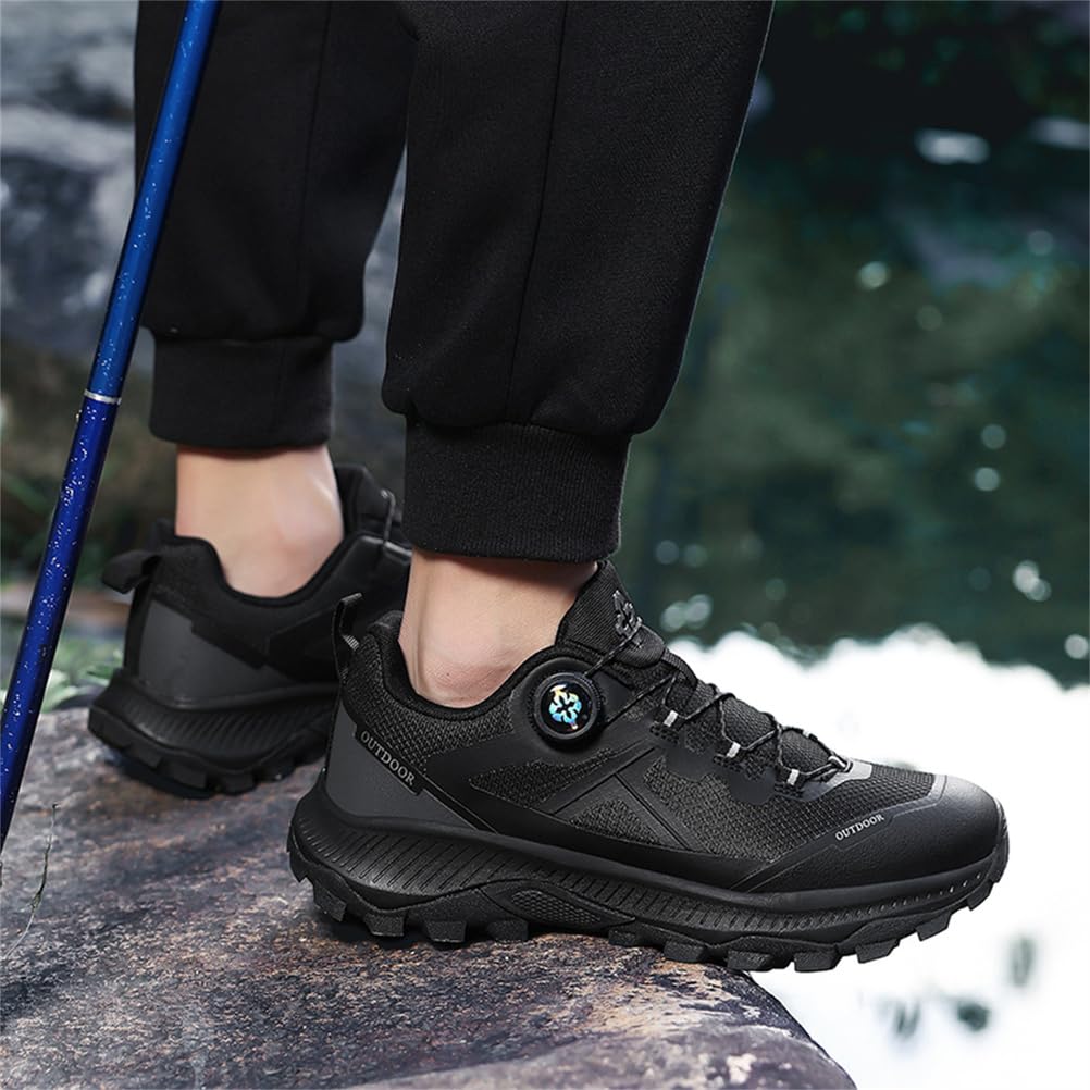 JiuQing Herren Wanderschuhe Mit Niedriger Leibhöhe Wasserdicht Leicht Für Trail- Und Rucksacktouren Camping