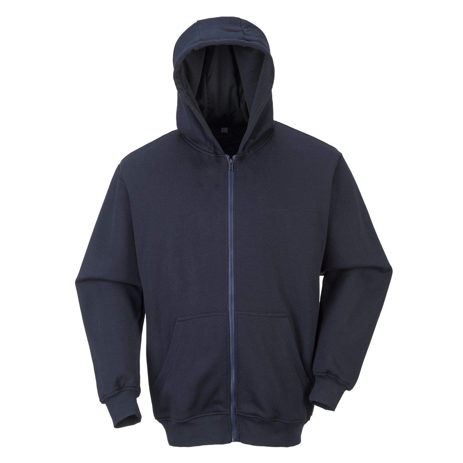 Portwest Flame Resistant Hooded Zip Sweatshirt Navy Size: S Colour: Na
