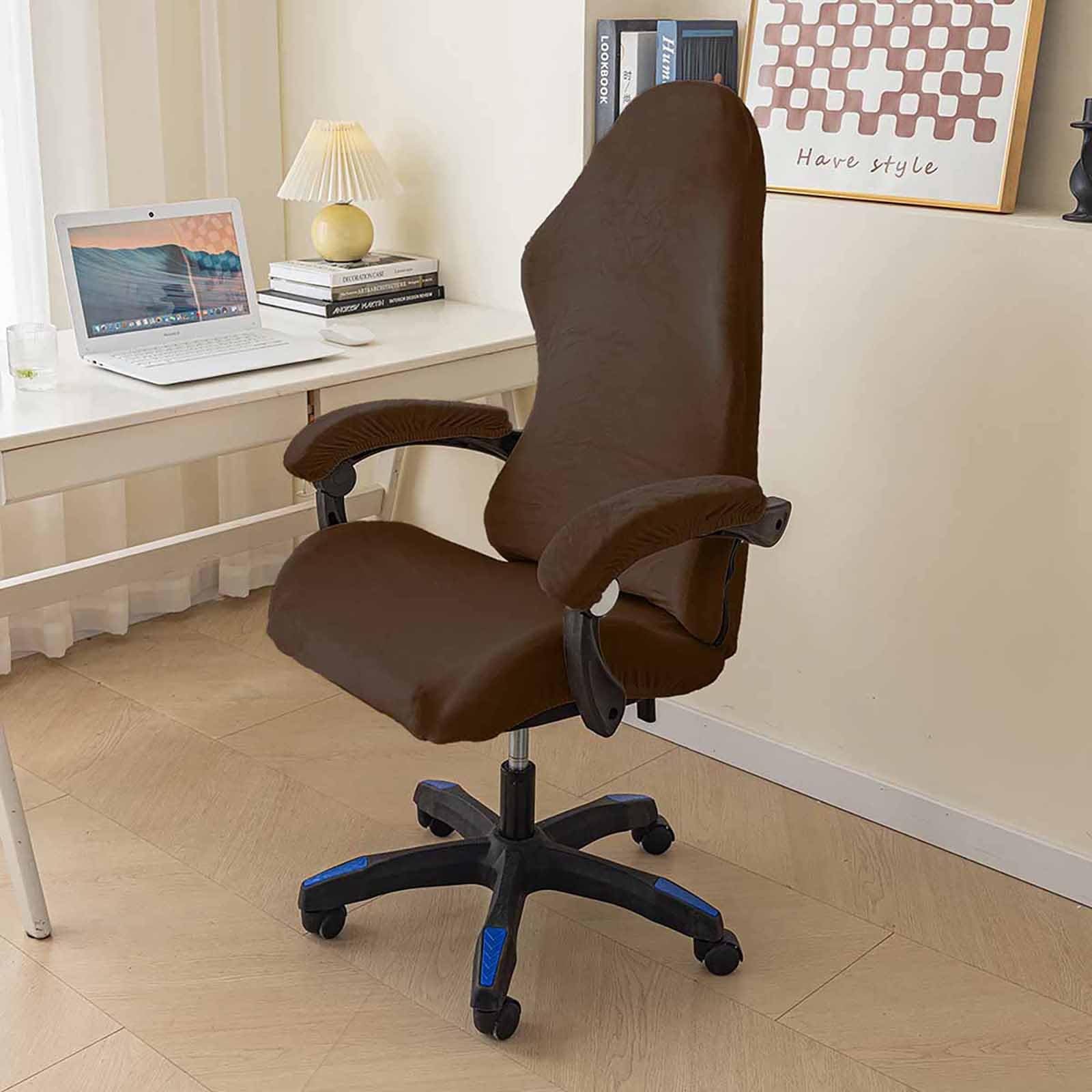 Kitegrese Gaming Chair Cover, Washable Office Stretchy Computer Chair Slipcover Rotating Seat Protector(Dark Coffee)