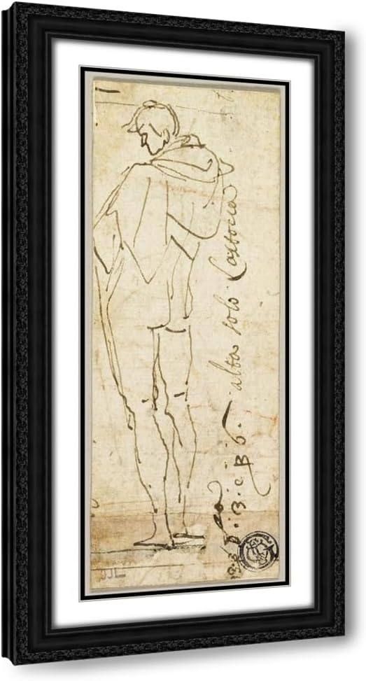 ArtDirect Standing Male Nude (1680-99) Custom Framed Art Print Giclee Print or Canvas Options with Various Sizes and Customization by After Andrea del Sarto