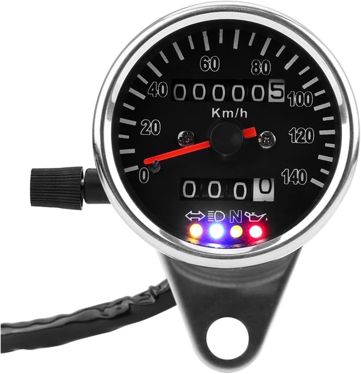 Motorcycle Speedometer Gauge Motorcycle Mechanical Tachometer with LED Indicator Backlight Odometer 140km/h Motorcycle Tachometer Tachometer Gauges