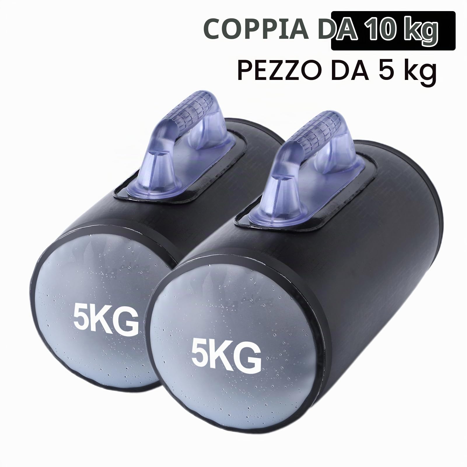 Manubri Acqua, Manubri Pieghevoli Regolabili, Borsa Pesi Acqua, Attrezzatura Fitness Portatile, Manubri Pesi Regolabili Fino a 10 kg/Paio, per Allenamento della Forza, Allenamento di Base