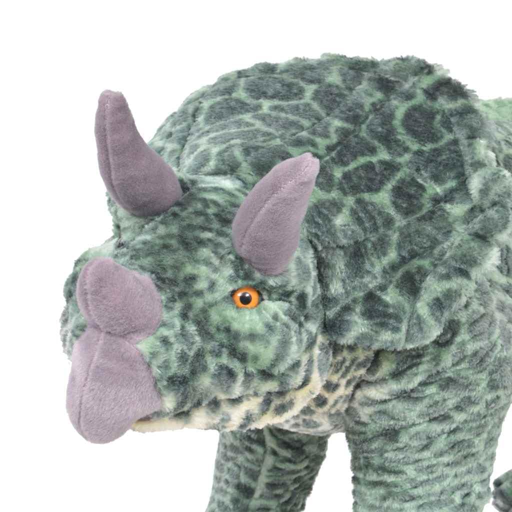 Pluszowe zwierzątko Triceratops, stojące, pluszowe zwierzątko, zielone XXL, 97 x 34 cm, do pokoju dziecięcego, towarzysz zabawek, obciążenie do 100 kg, zabawka dla niemowląt, prezent do