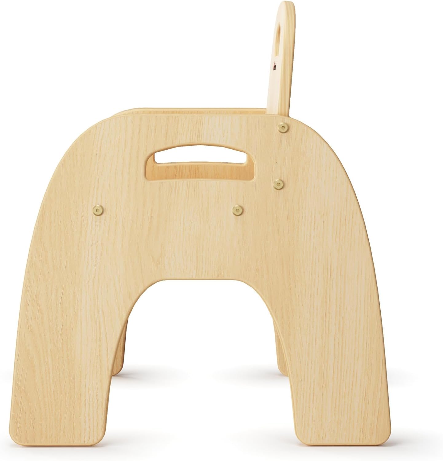 Foundations Simple Sitter Low Wood Feeding Chairs Multipack, Wide No-Tip Base, Adjustable Safety Harness, Stackable Wood Toddler Chairs with Wipeable Finish, 2 Pack, 11 inch