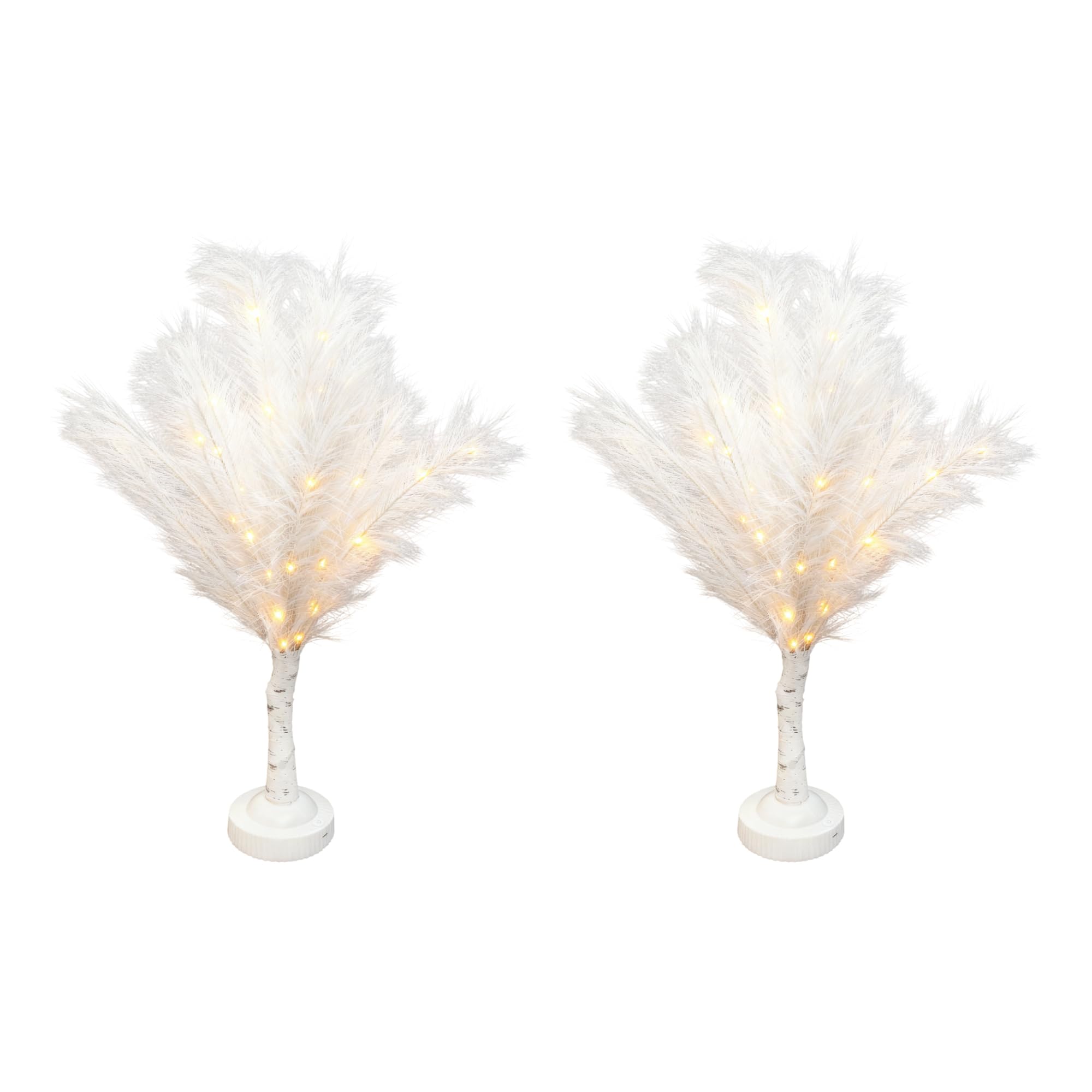 Shatchi 70cm Feather Tree Lamp - White - Battery Operated