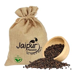 JAIPUR MASALE Black Pepper Whole Spices | Kali Mirch | Khada Masala for Cooking | Sabut Garam Masala | Kali Mirch, Strong Pungent Taste | 100g with Jute bag