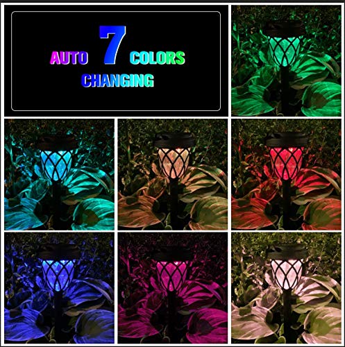 Image of EXCMARK 10 Pack Color Changing Solar Lights Outdoor Decorative for Garden Pathway Walkway, Solar Outdoor Decorations for Patio Garden Christmas.