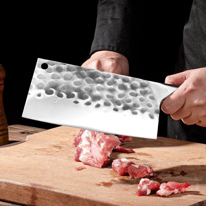 Meat Cleaver,Cleaver Knife 8 Inch Professional Chef Kitchen Knives Cleaver Meat Chopping Vegetables Chinese Knife Wood Handle Stainless Steel Knife Cleaver, LAMAJIGA5844