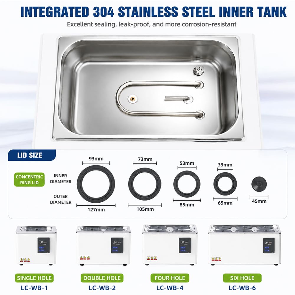 Baño de Agua termostático Digital, Control PID LCD, protección contra Funcionamiento en seco