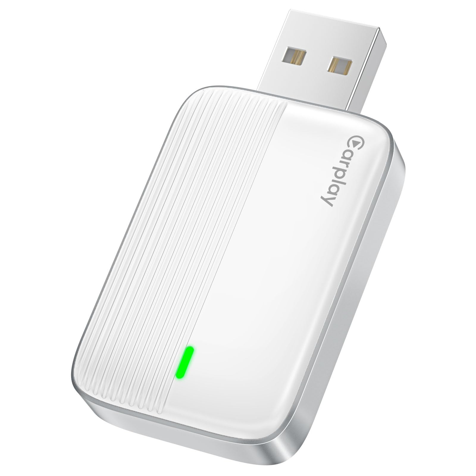 MoKo Wireless CarPlay Adapter for Apple iPhone(2025 Upgraded),Mini Car Play Adapter for iOS 10+ & Cars with Apple CarPlay,Wired Car Play to Wireless,Fast Response Stable Control No Delay,WhtS