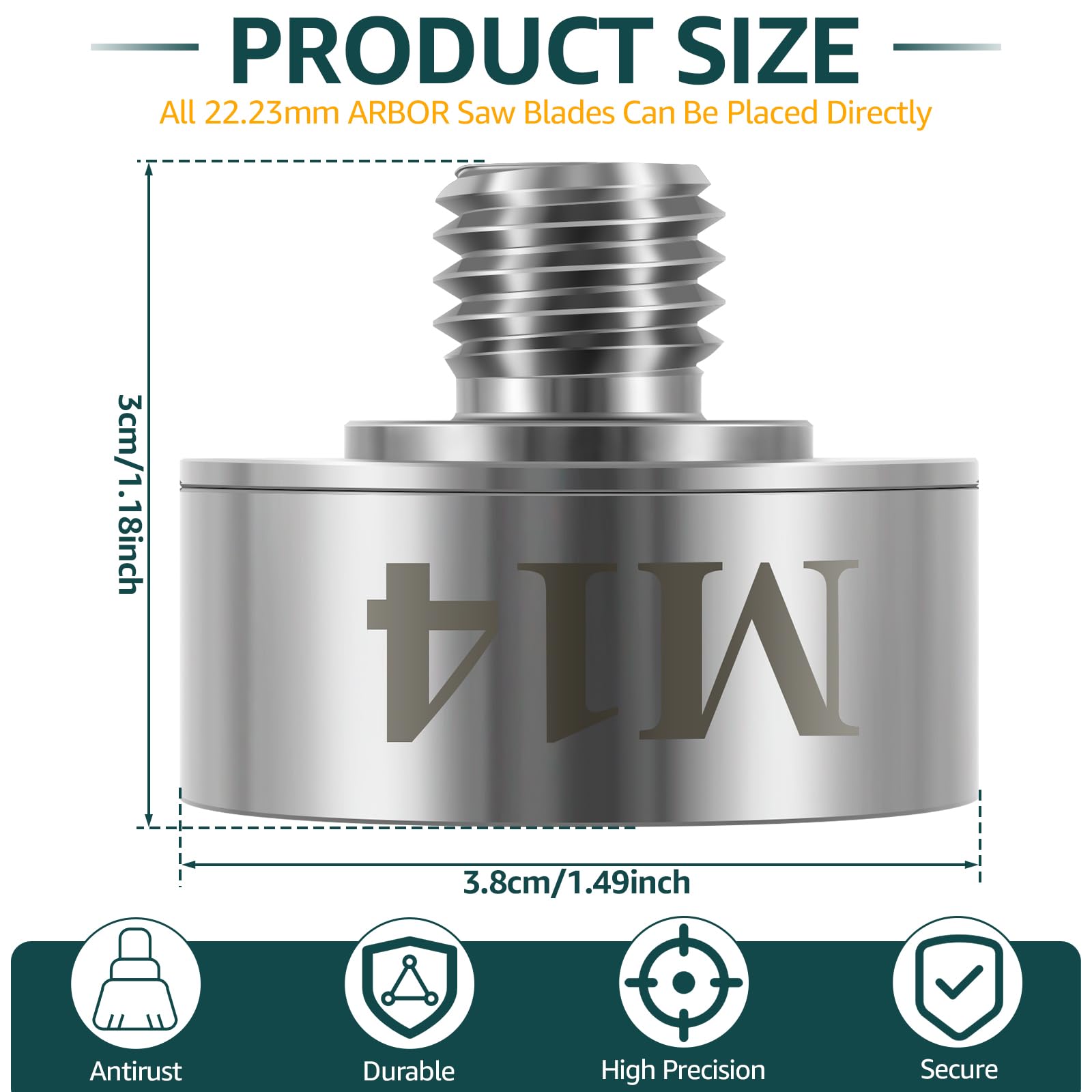 XLOCK Adapter, 304 Stainless Steel M14 X-Lock Converter Adapter, Durable X-Lock Converter Connector, for 22.23mm Arbor Saw Blades