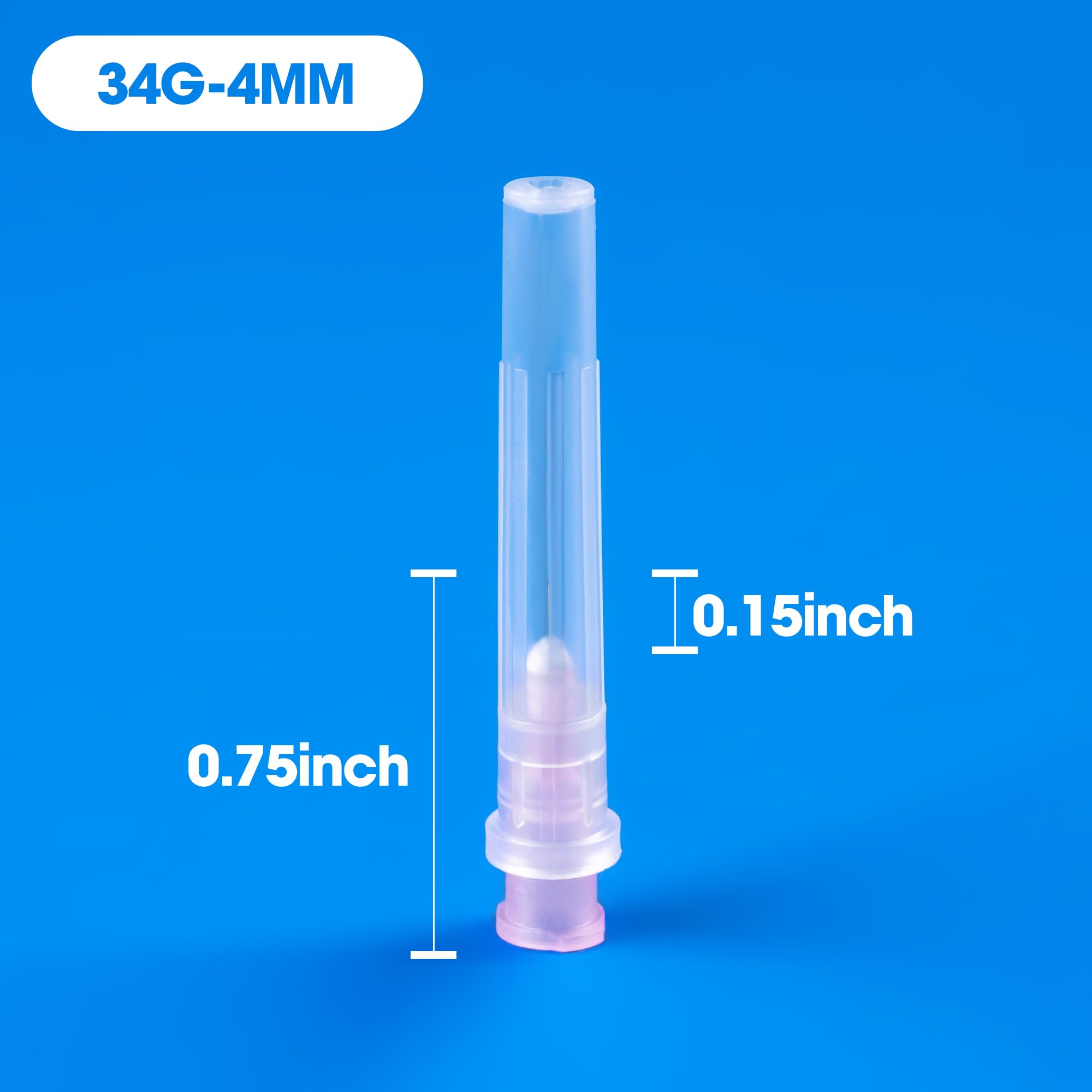 100 Pack 34 Ga 4mm Disposable Needles with Caps for Scientific and Industrial Dispensing Individually Wrapped — Amazon image 2