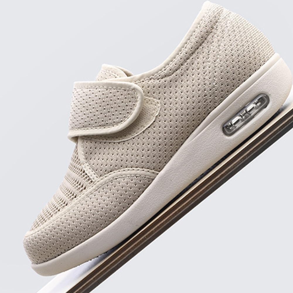 Buty Cukrzycowe Dla Kobiet, Letnie Buty Damskie Dla Osób Starszych O Szerokiej Szerokości, Regulowane Zapięcie Na Rzepy, Antypoślizgowe, Oddychające I Lekkie