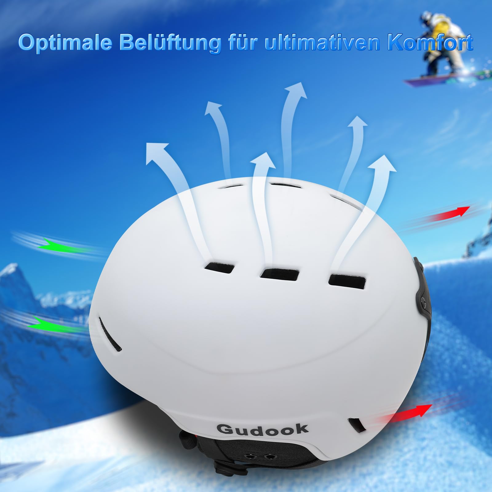 Casque de ski pour homme et femme - Casque de ski / snowboard avec système de ventilation - Casque de neige pour adultes et jeunes