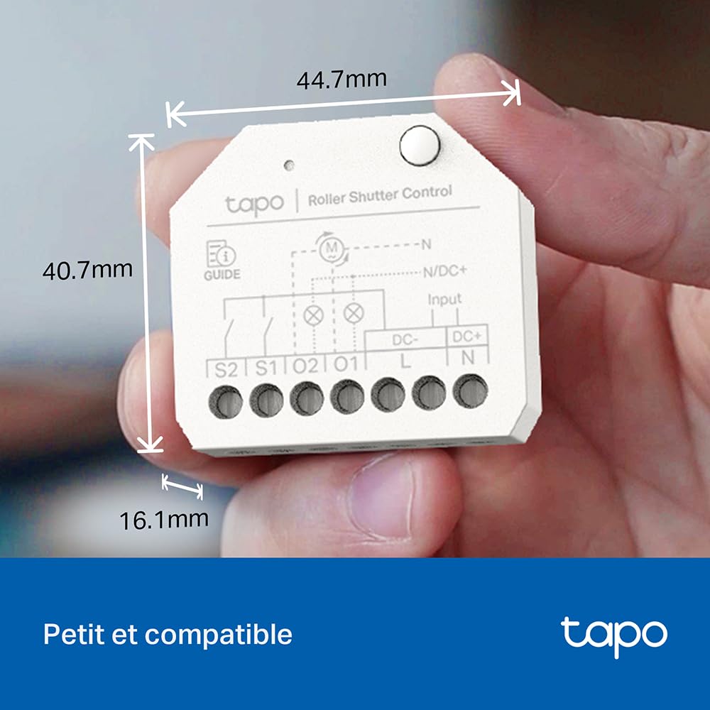 Tapo Interrupteur Volet Roulant Connecté Matter, Relais double 6A S112 | Wi-Fi et Bluetooth, idéal pour contrôle de volet roulant & éclairage, compatible avec HomeKit/Alexa/Google Home, sans hub