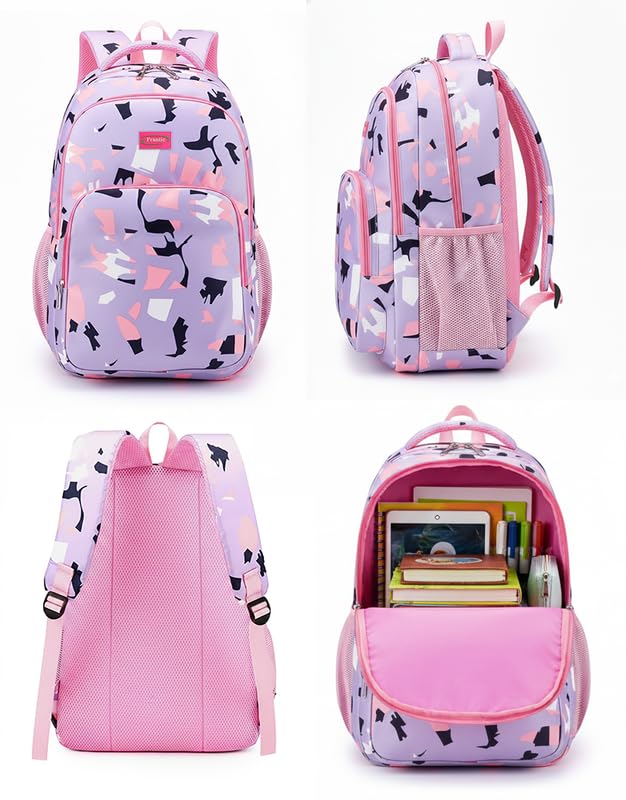 Image of Frantic Waterproof Polyester 35 L School Backpack With Pencil /Staionery Pouch School Bag Class 1 to 8 Daypack Picnic Bag For School Going Boys & Girls(RR Purple Animal B)