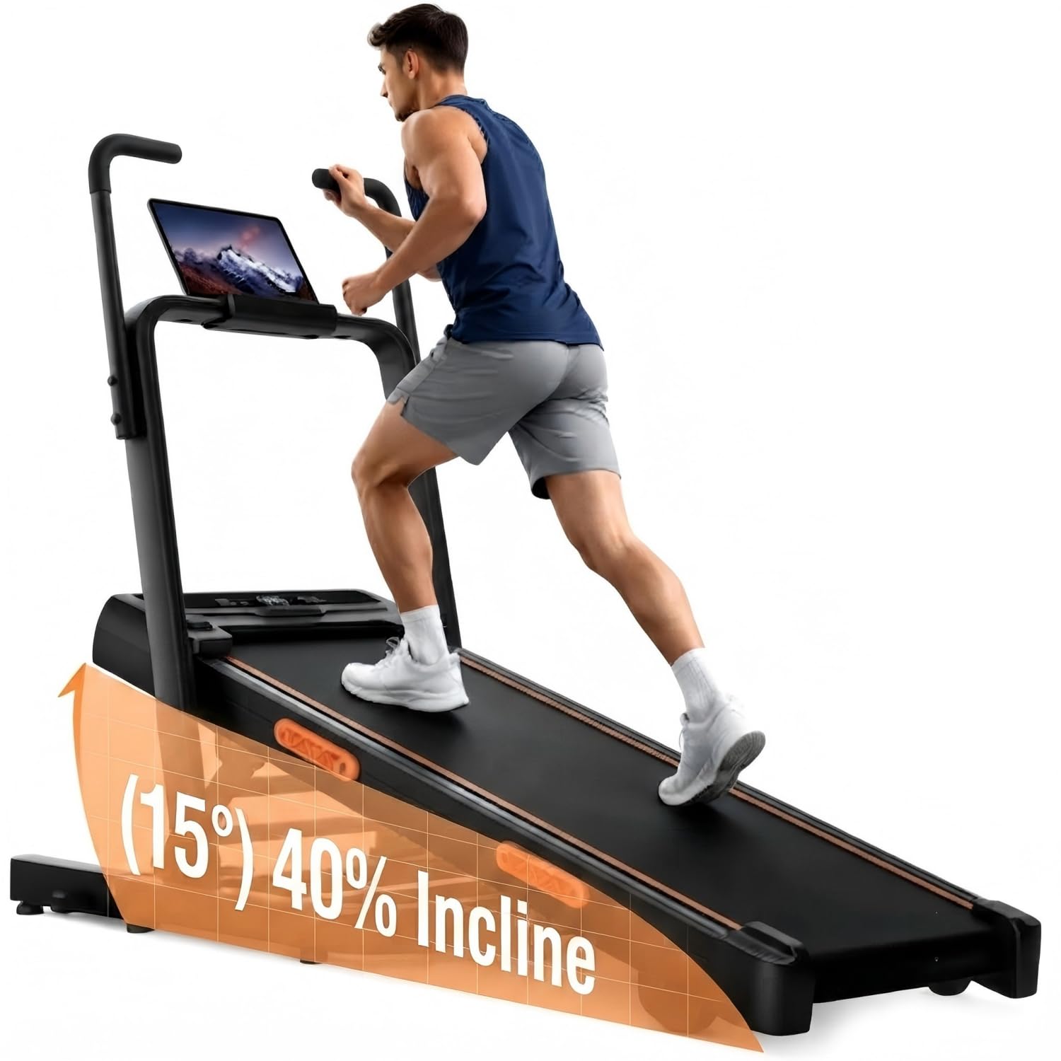 UMAY 40% Walking Pad with Incline, 1-10KM/H Compact Walking Pad for Home