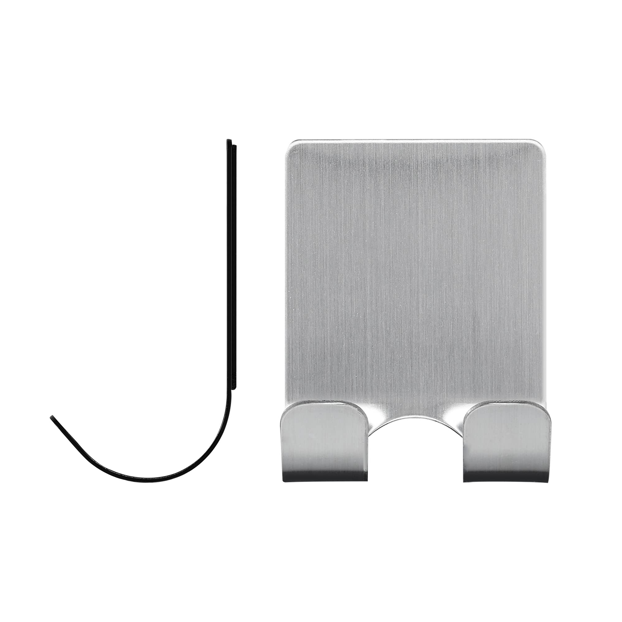 kwmobile 2X Gancio Adesivo Portarasoio in Metallo - Appendi Rasoio da Barba e Lametta Peli Gambe - Supporto Universale 45x61mm - Porta Lamette Autoadesivo Acciaio Inox