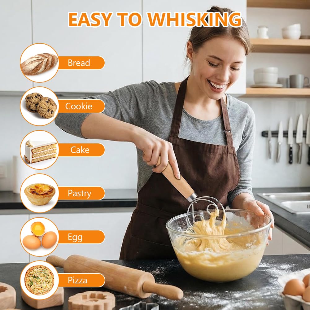 OSDUE Cuchilla Panadero, 4 Piezas Batidor Danés, Cuchilla Panadero Greñar Pan con 10 Hojas & Funda Protectora, Espátula para Masa y Cepillo Hornear, Ideal para Baguettes Masa Pan Casero y Repostería