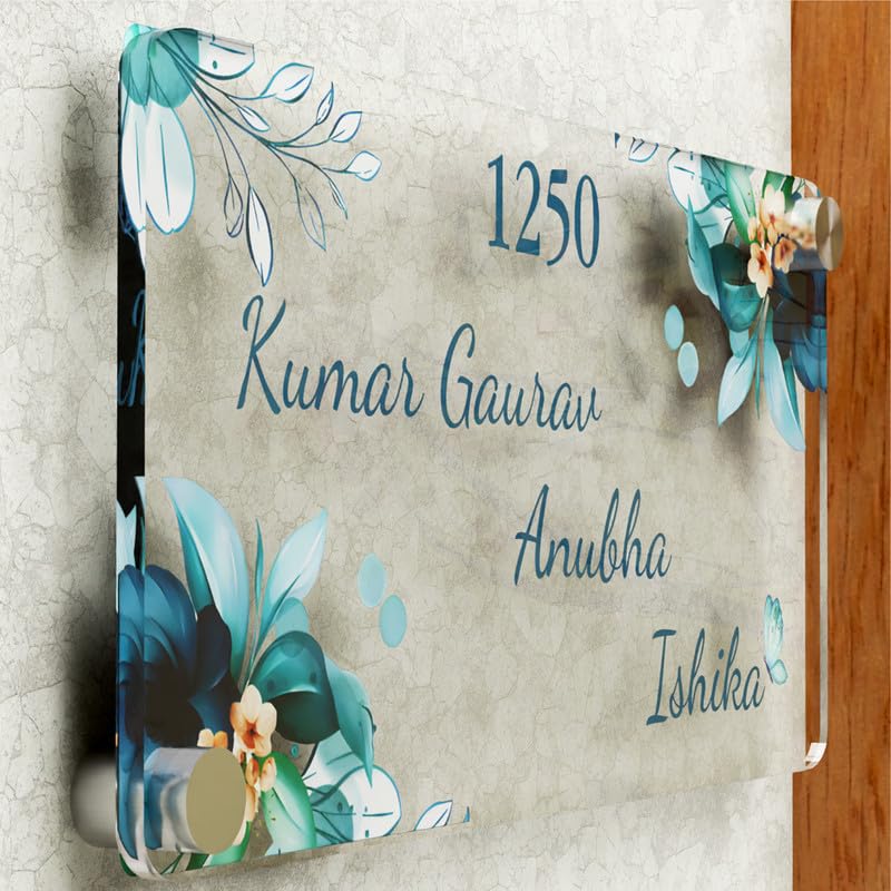 OOCLAS Placa de identificación para entrada del hogar, placa de identificación acrílica 3D cortada con láser de 8 mm de grosor, placa de nombre para casa, oficina y entrada al aire libre, 30,5 x 15,2