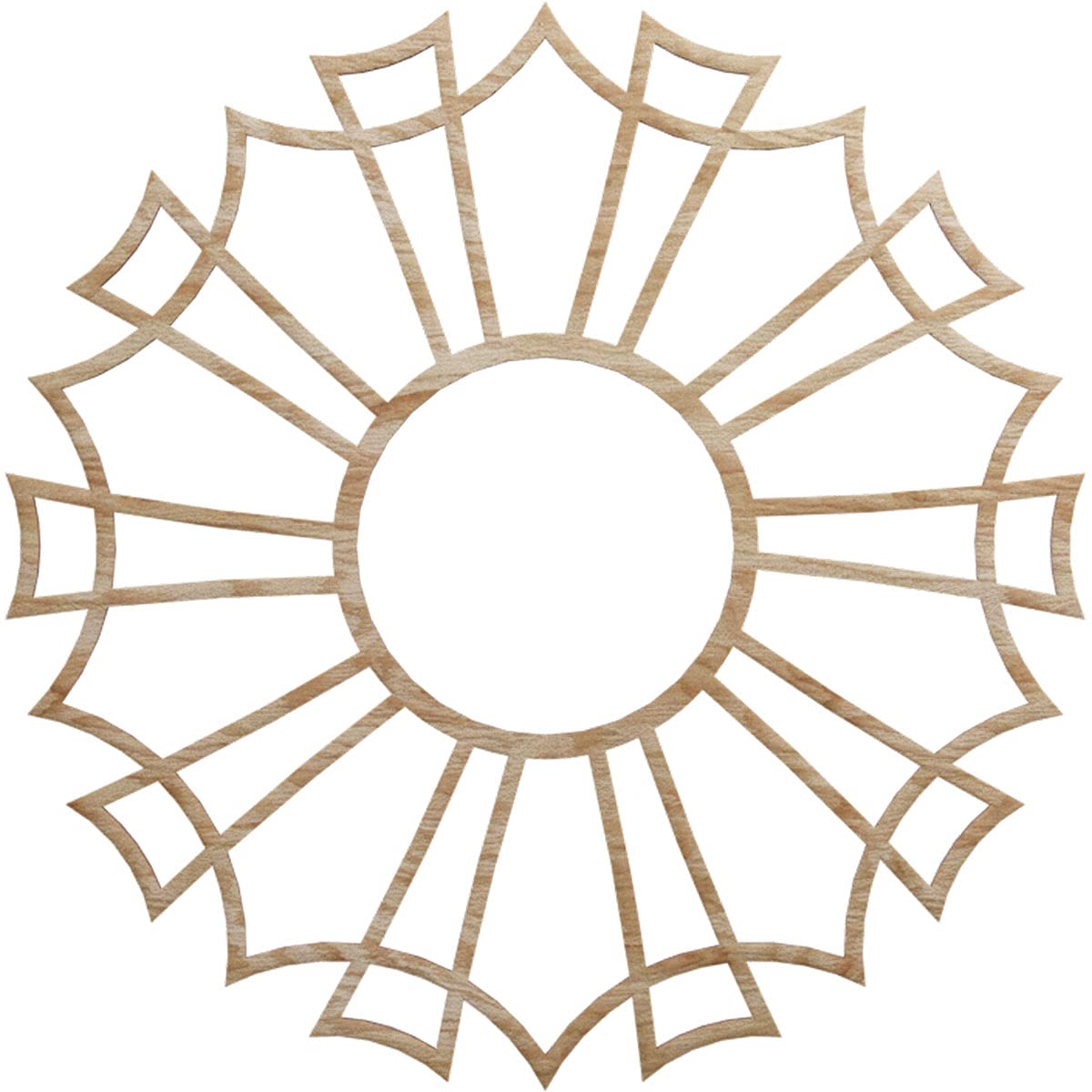 Ekena Millwork 26"OD x 9 1/8"ID x 1/4"T Augustus Wood Fretwork Pierced Ceiling Medallion, Red Oak