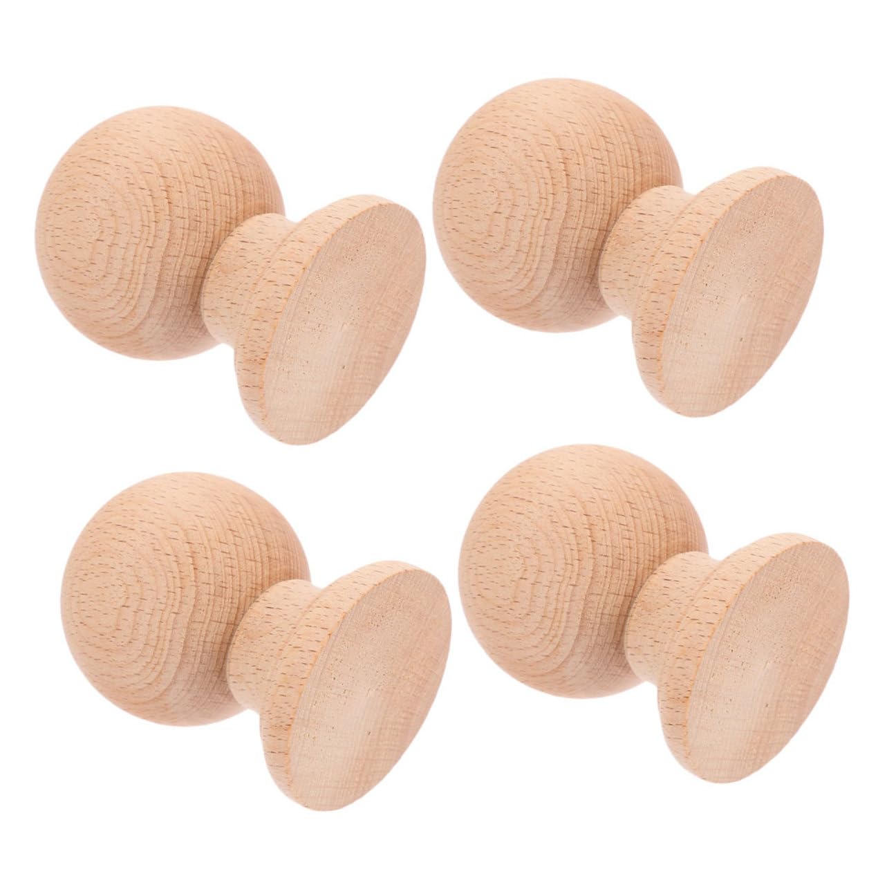 4 Stück Kleine Holzornamente im Römischen Stil aus Khaki Holz Handgefertigte Dekorative Endstücke mit Struktureller Unterstützung für Wohnzimmer und Veranda