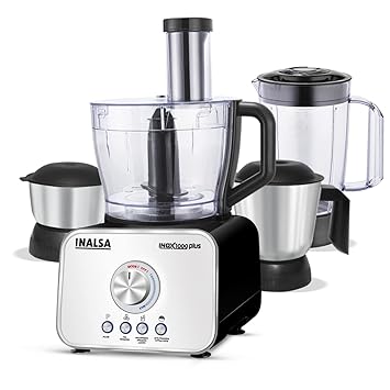Inalsa Food Processor Professional with Mixer Grinder INOX 1000 Plus,Copper Motor 1000 Watts,Precise Elec