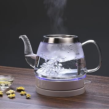Electric Kettle Quiet Boil Electric Kettle, Tea Infuser with Rapid Boil and Boil Dryion, Glass Kettle, Keep Warm Function