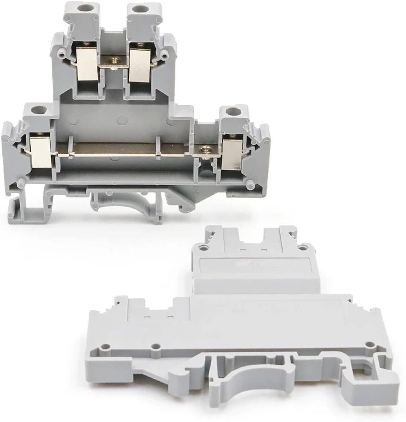 10Pcs UKKB5 DIN Rail Terminal Block 32A 500V Double-Layer Screw-Type High Current Terminals Industrial Panels