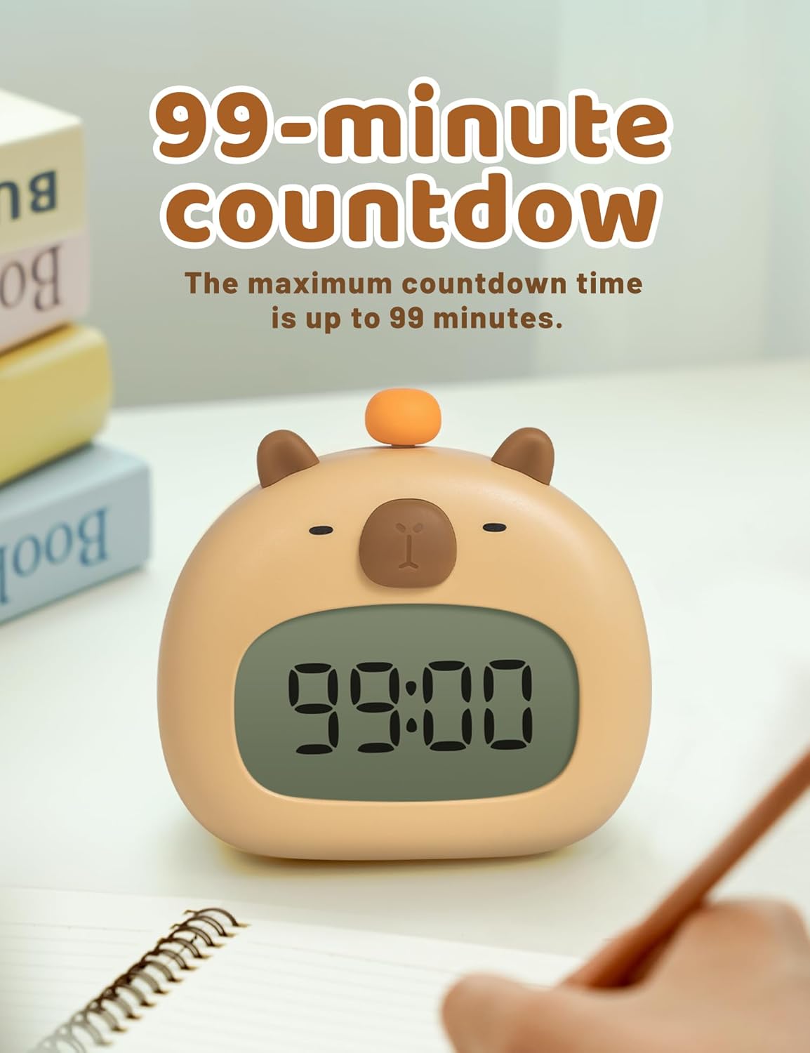 WANIDEA Capybara Alarm Clock, Digital Alarm Clock for Kids, Cute Capybara Stuff for Bedrooms, Rechargeable Dimming Night Light, Boys, Girls Alarm Clock Cute Funny Gift