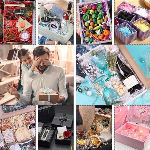 TXXATX 270g Füllmaterial Geschenk Geschreddertes Papier Weiß Hamper Shred Raffia Verpackungsmaterial Füllmaterial Schwarz Geschenk Füllung für DIY Dekorations Pakete Geschenkbox Präsentkorb
