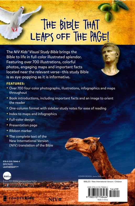 PERSONALIZED NIV Kids' Visual Study Bible - Imitation Leather - Brown - Custom Name Imprint - Image 6