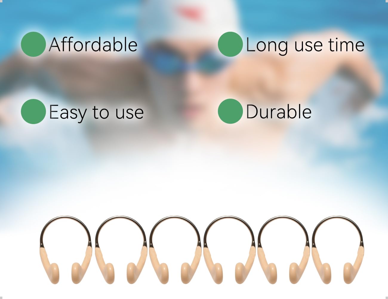 Pinza Nasal de Silicona para Natación, Ajustable para Niños y Adultos