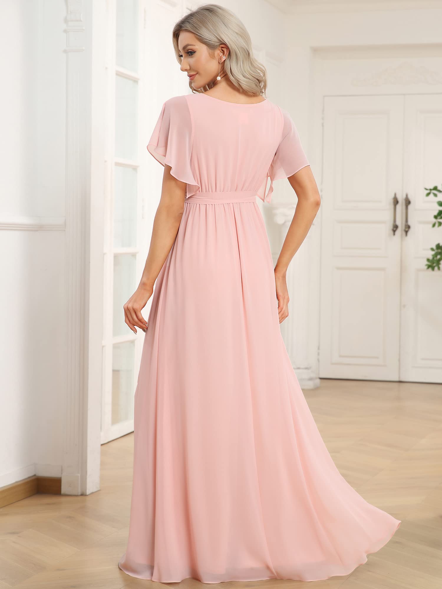 Ever-Pretty Abendkleider Damen Elegant für Hochzeit Knielang A-Line Cocktailkleid High Low Festliche Kleider EE0164A
