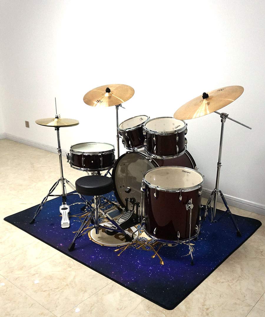 Schlagzeugteppich Drum-Teppich Trommel Teppich Trommelmatte Drum Rug Quadratische Schallschutzdecke Antivibrationsmatten Für E-Drum-Kits Bass Drum Snare Und rutschfeste Teppiche