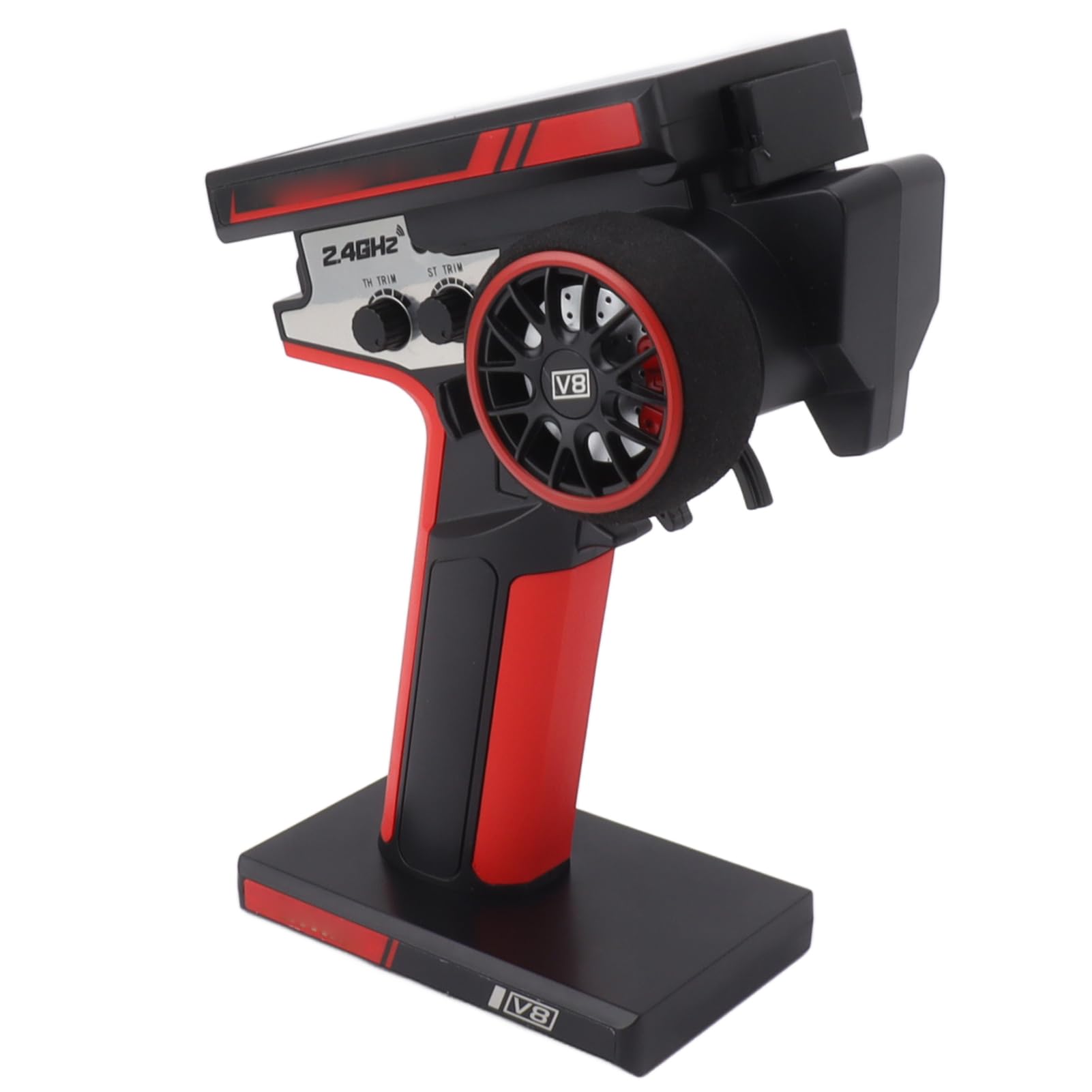 Chiyyak Transmisor Receptor RC para Coche Tanque Barco Negro Rojo Accesorio Duradero Reemplazo Dispositivo de Control Remoto