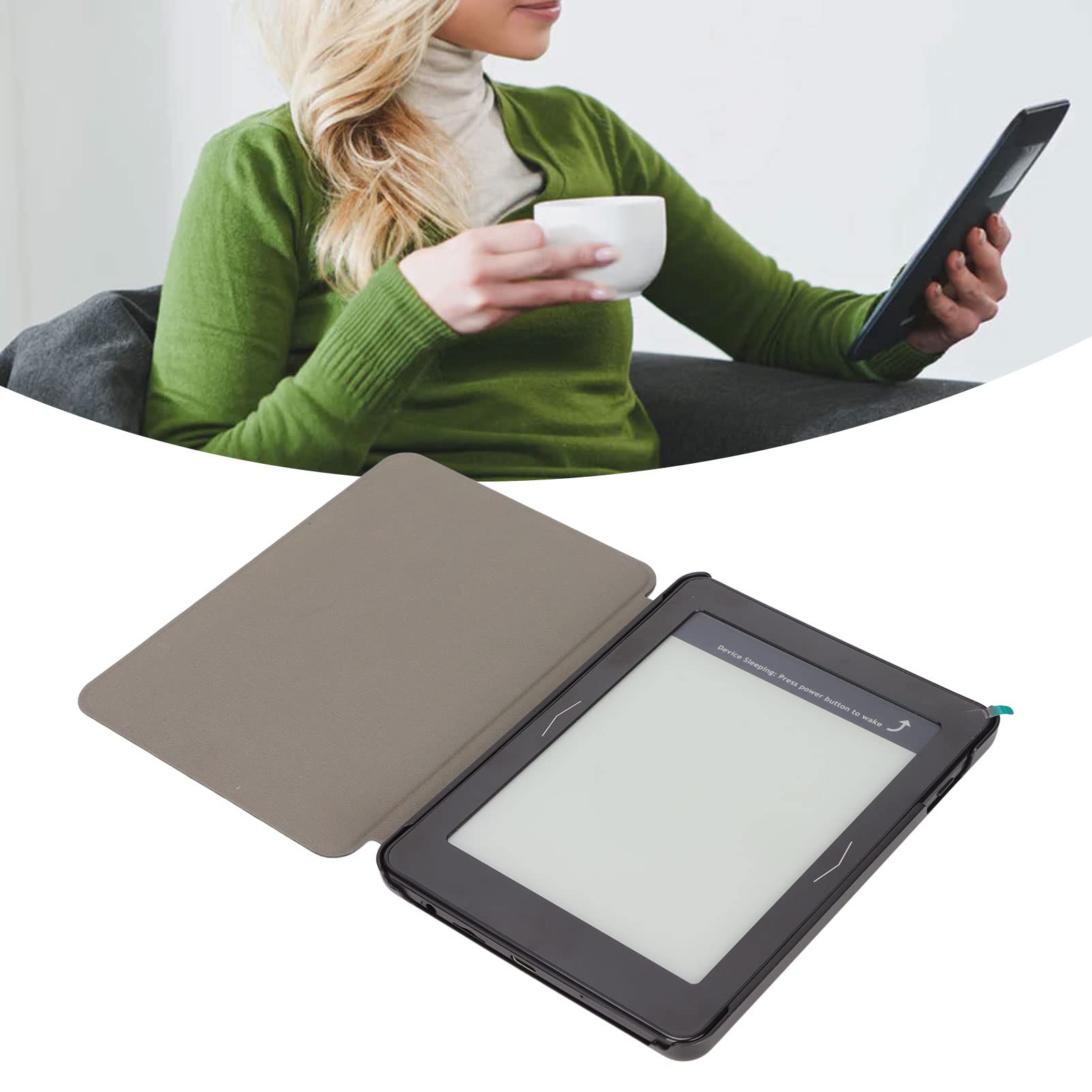 PUSOKEI E-Reader, 6 Zoll 1448 X 10726 HD Ink Screen EBooks, 1 GB + 16 GB, Quad Core Ebook Reader, Unterstützt USB C, BT und WiFi, Hintergrundbeleuchtung, mit Schutzhülle, für Android 8.1