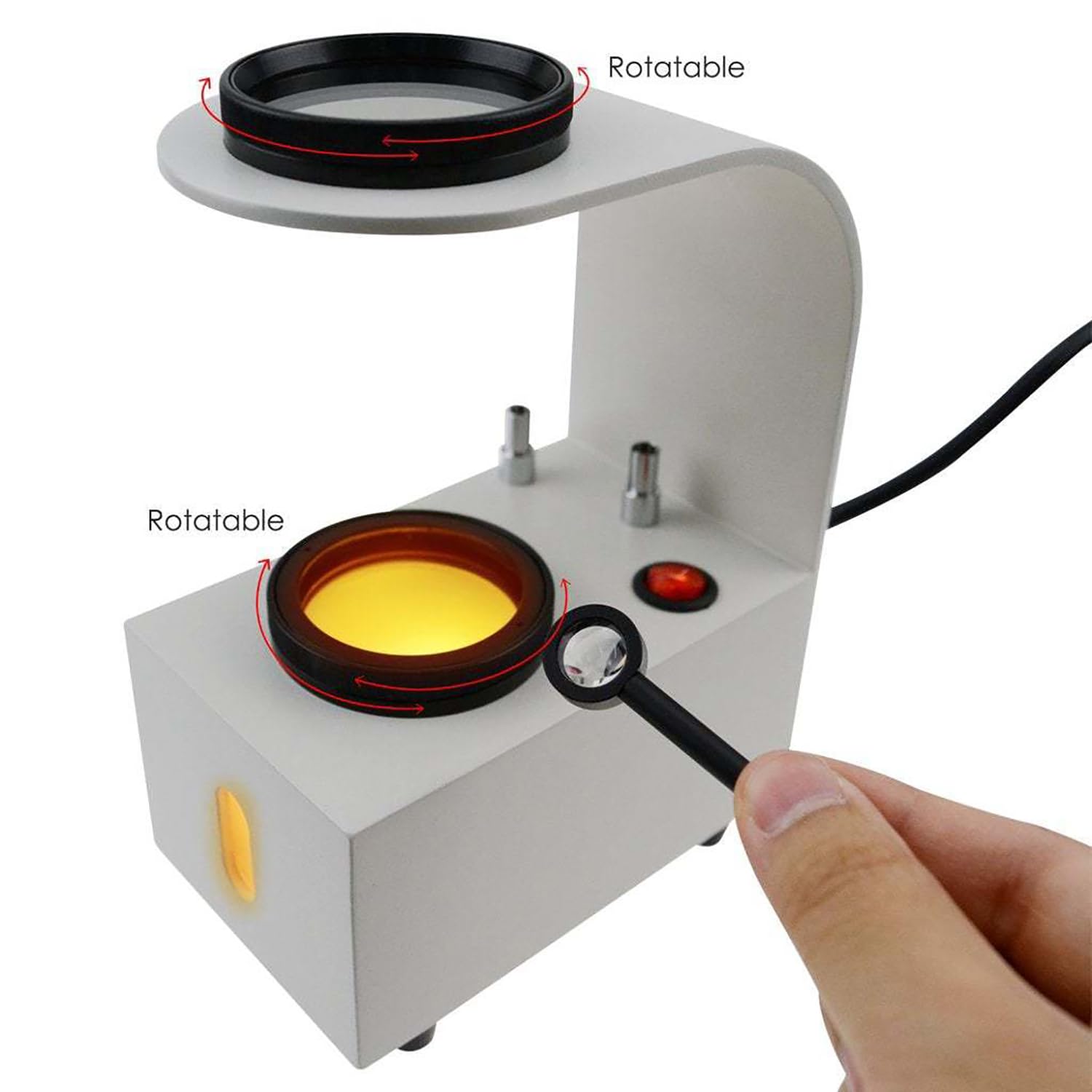 Schmuck-polarisometer-Tester, Tisch-polariskop Mit Led-Lampe, Werkzeug Zur Edelsteinbestimmung, Mit Drehbaren Glasfiltern, Für Amethyst, Diamanten Und Edelsteine