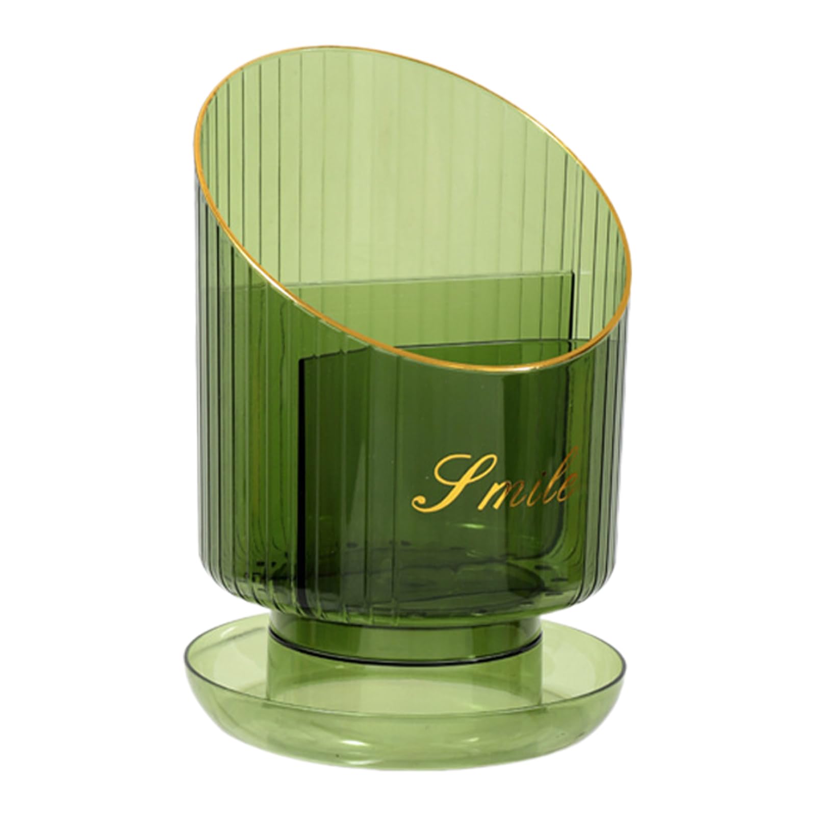 Tnbccxn Green Pen Cup, Makeup Brush Storage Container Convenient Cosmetic Tool Elegant Eyebrow Pencil Holder Desktops Decorations(Green)