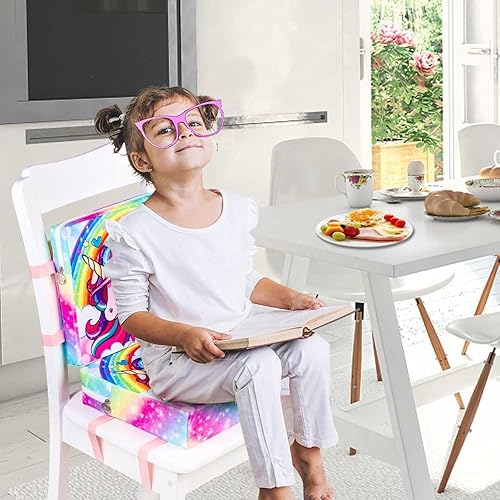 Miniatura 16 de 2 piezas de asiento elevador para mesa de comedor, cojín de aumento de silla para bebés y niños, correa de almohadilla de asiento de silla gruesa