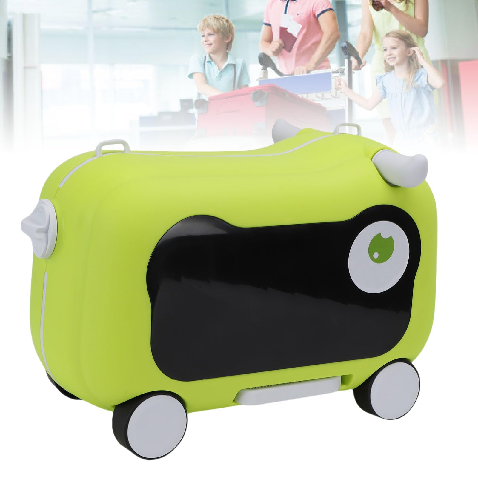 Fockety Valigia da Viaggio per Bambini e Neonati, Bagaglio a Mano con capacità di 55,12 Libbre con 4 Ruote Girevoli e Pedale Pieghevole, Valigia Monopattino Multifunzionale (GREEN)
