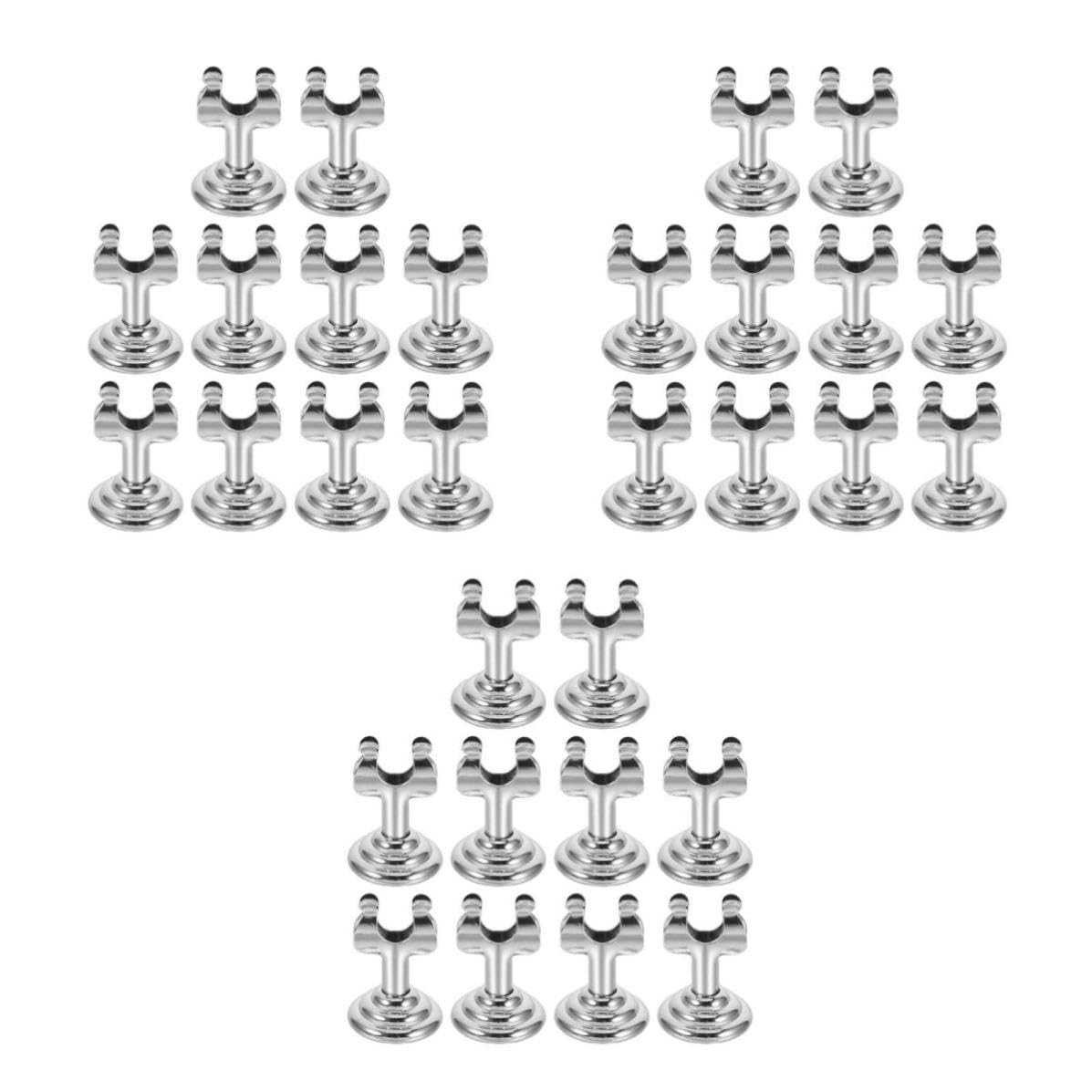 30 Pièces Porte-étiquette à Pince de Table en Acier Inoxydable