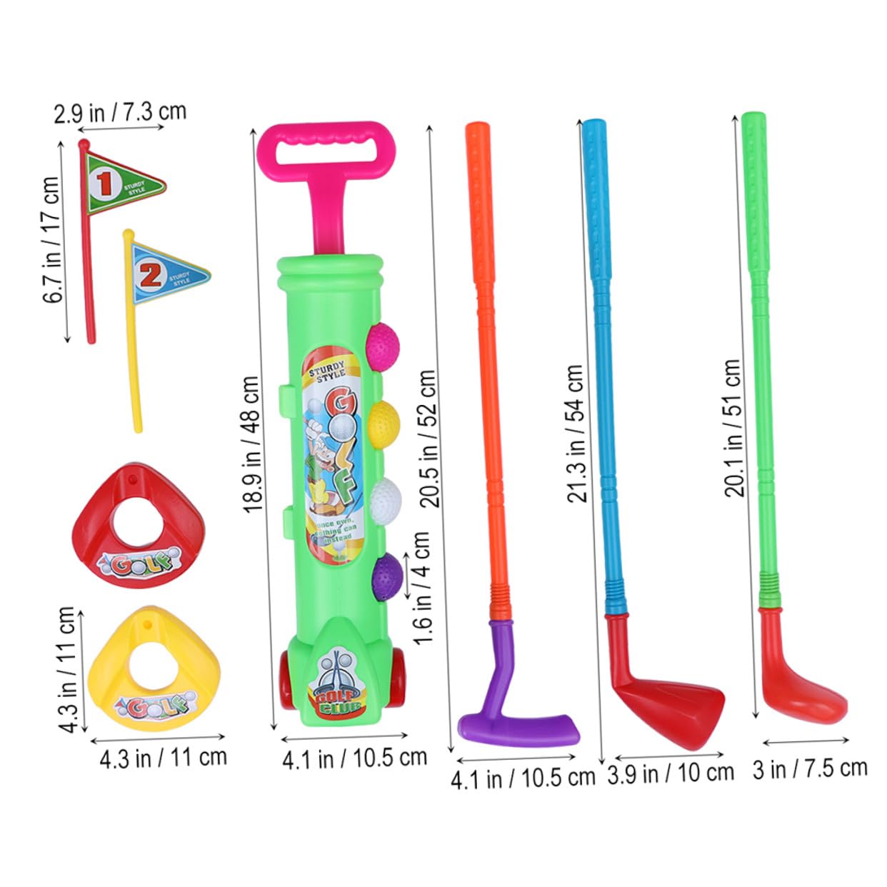 ORFOFE 2 set Giochi Educativi Golf in Plastica per Adulti Gioco Sportivo Indoor e Outdoor Promuove Sviluppo Motorio e Immaginazione Attività Genitore-figlio Verde