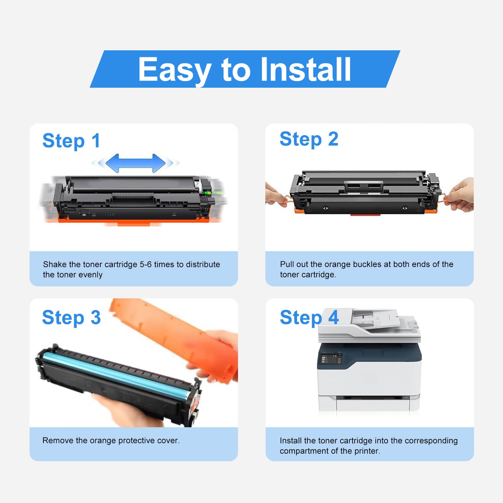 Cartouches de toner compatibles C230 C235 pour Xerox C235 C230 | Lot de 4 cartouches de toner pour Xerox C235 C230 C235DNI C230DNI C235/DNI C230/DNI - 006R04383 006R04384 006R04385 006R04386
