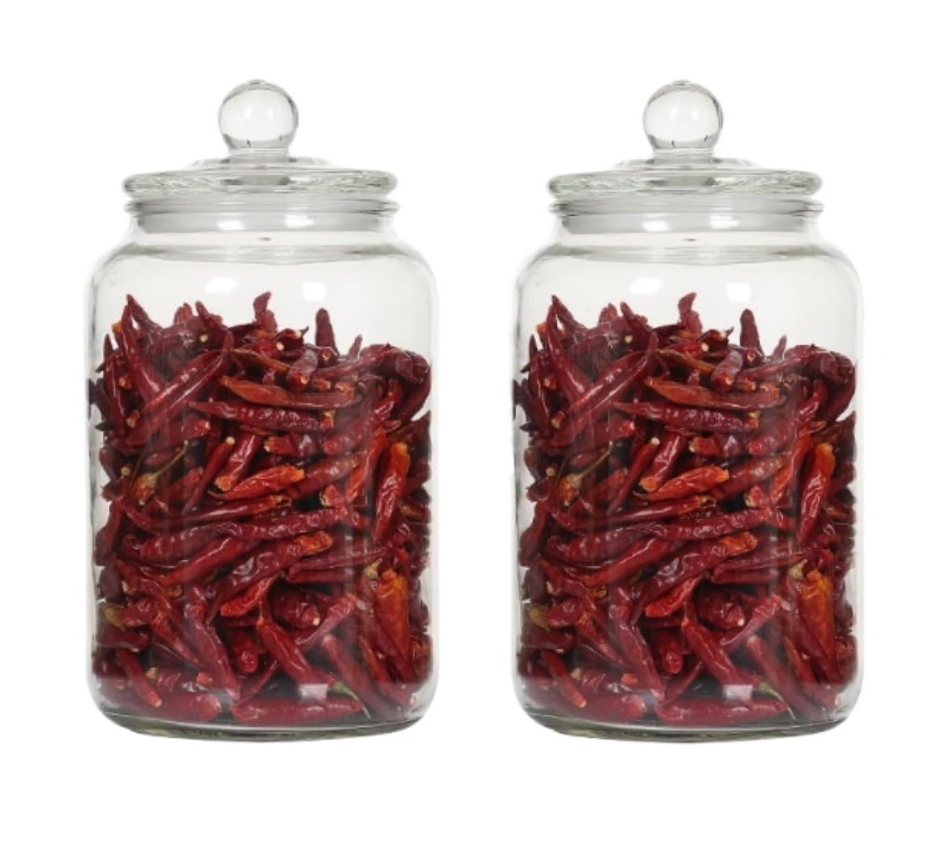 AMULONG Sweet Jars Apothecary 2 Set Glass Cookie Jar Large Jars With Lids Airtight Storage Container Jars for Crafting(26x16cm)