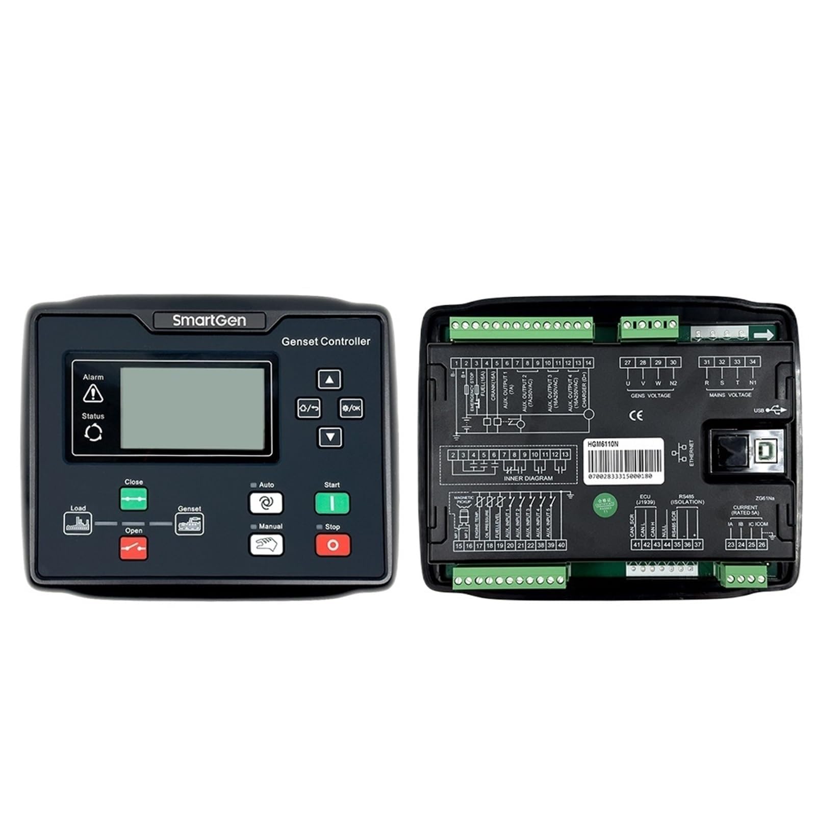 ZXAOMMBEA HGM6110N Generator Controller LCD Display Automation Module for Diesel Genset Monitoring System