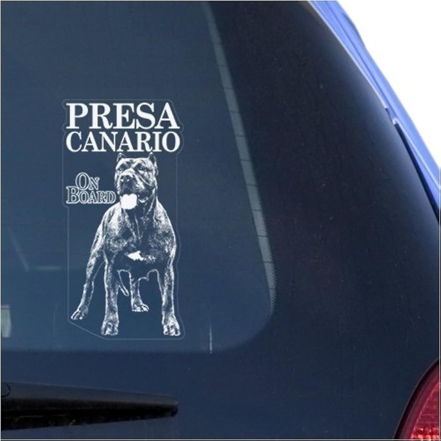 Presa Canario Clear Vinyl Decal Sticker for Window, Dogo-Canary Mastiff Dog Sign Art Print